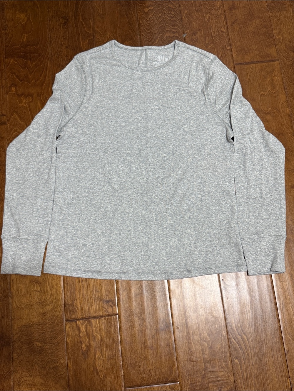 NWT Size XXL Time and Tru Light Heather Gray Long Sleeve Crewneck Top